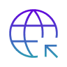 Globe and arrow icon